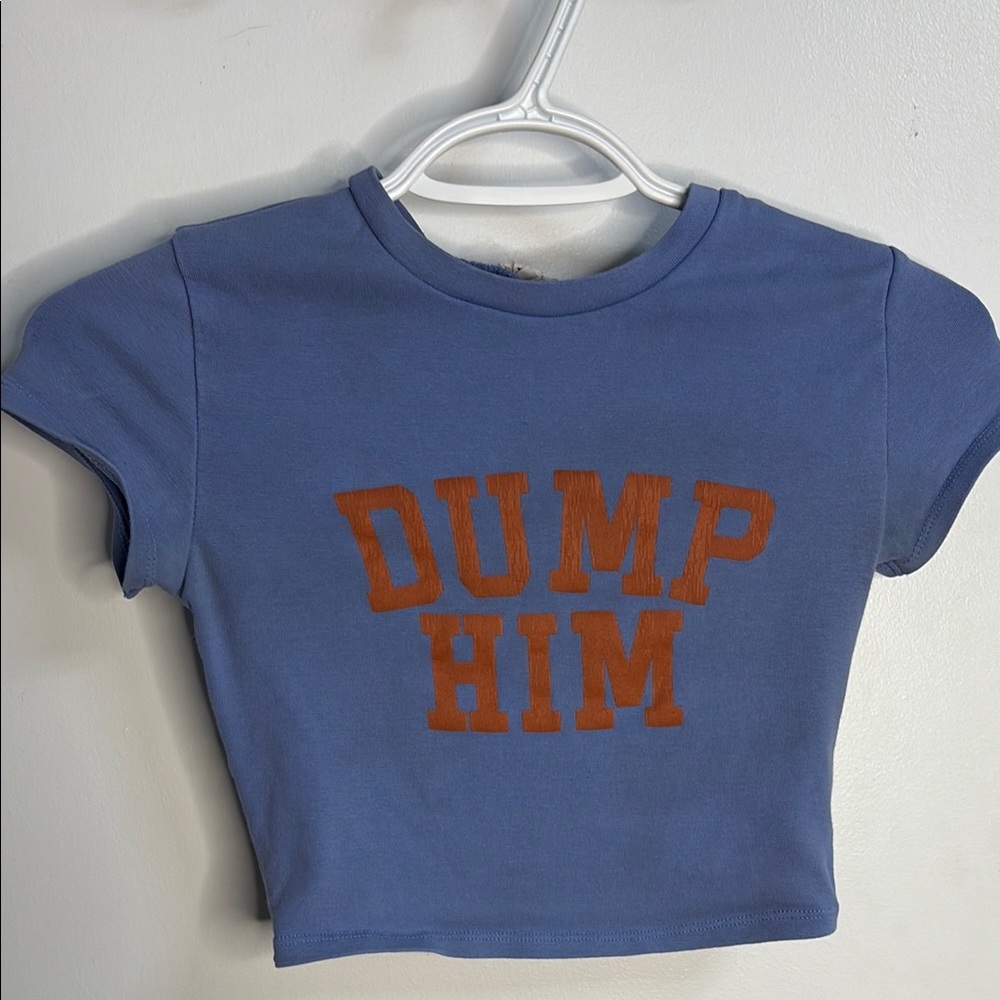 Blue Kids Shirt with Orange Print